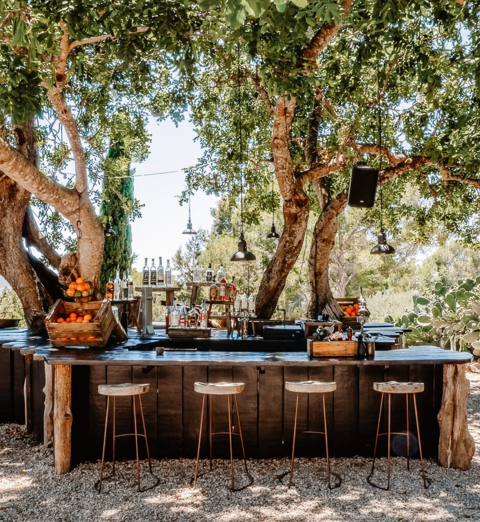 cuisine extérieur avec arbres